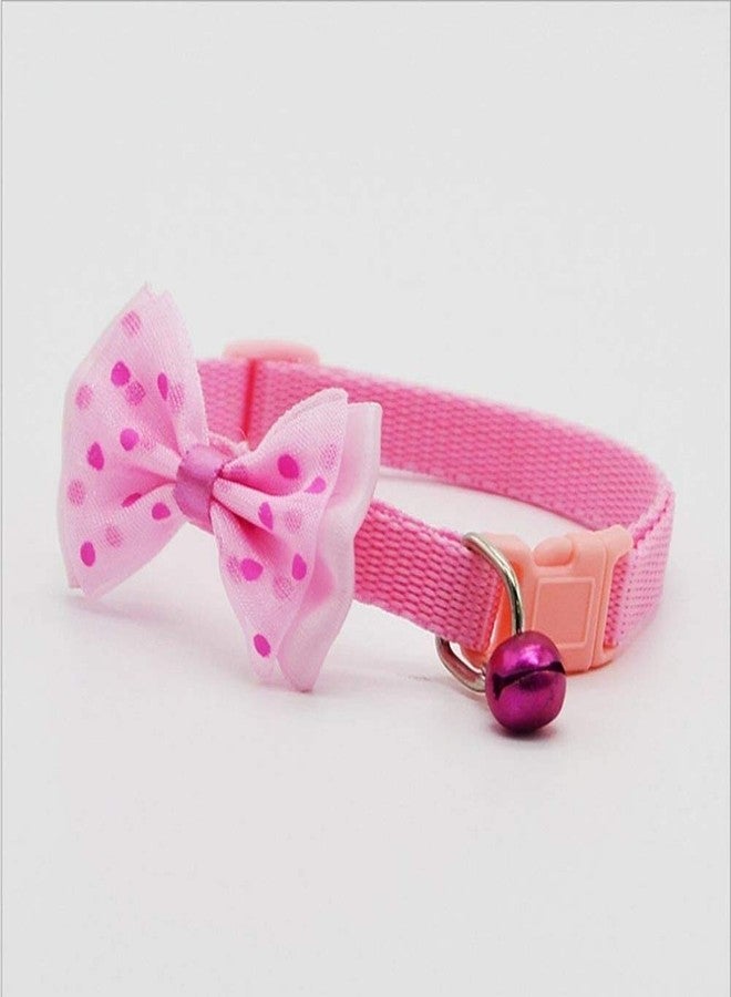 KittuPet Fancy & Comfortable Pet Collars for Cats, Puppies, Small Dogs, Fat Rabbits - [with Bell, Bow & Buckle Safety Lock] - [Lady Pink] - Image 1